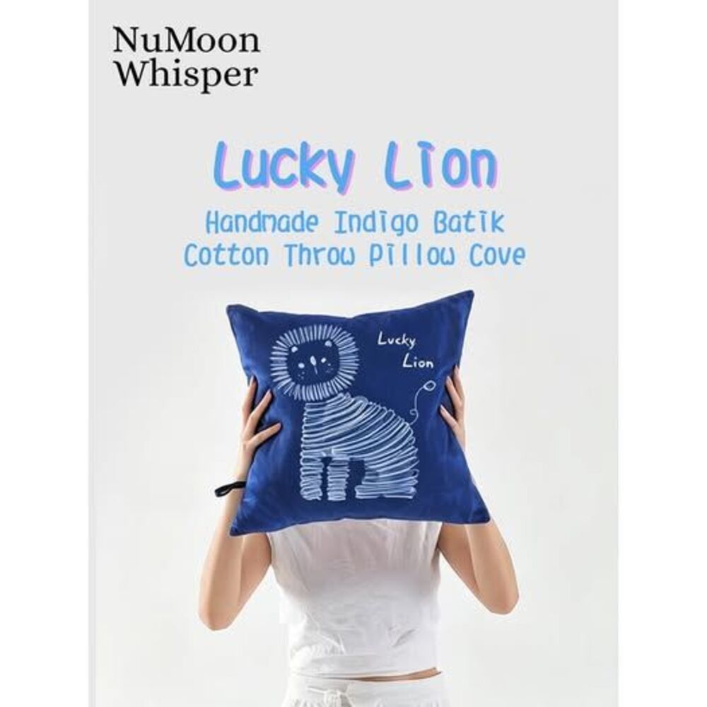 Handmade Animal Pillow Cover | Indigo Batik Throw Pillow Cover